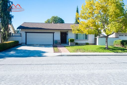 Front exterior of the single-family home at 1377 Spoonbill Way, Sunnyvale, with attached two-car garage