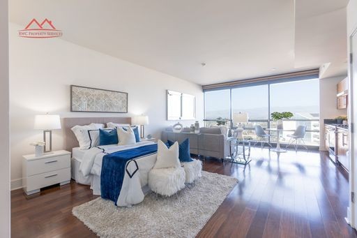 Studio living space with panoramic Downtown San Jose views at The 88